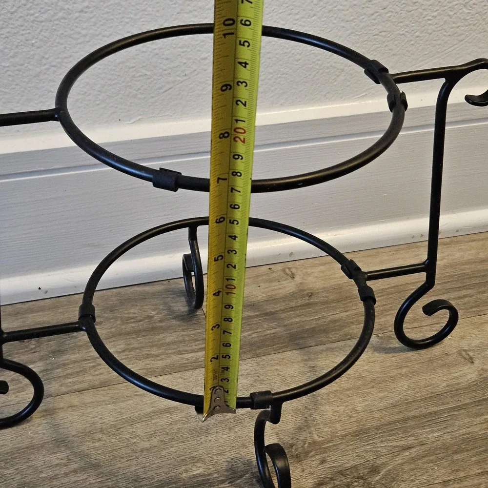 Southern Living at home‎ black metal iron 2 tiers stand cake dessert holder